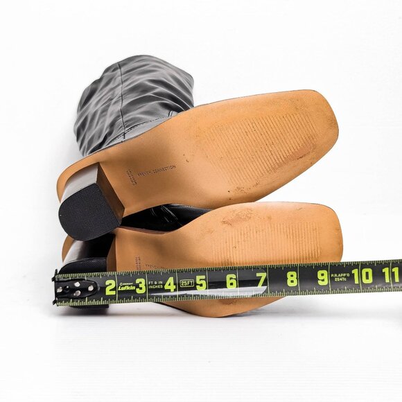 French Connection Women Black Vegan Leather Stretch Heel Round Toe Tall Boots 10 - Picture 5 of 9